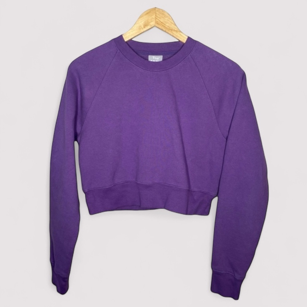 Nwot TNA Cropped Cozy Perfect Fleece Crewneck Sweater